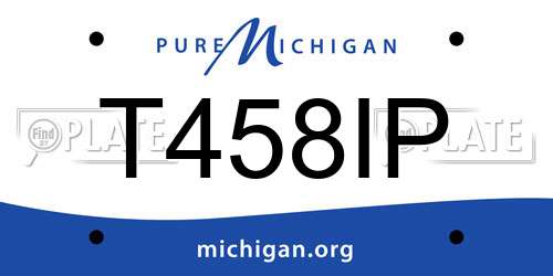 T458IP Michigan License Plate