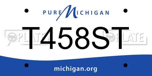 T458ST Michigan License Plate