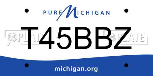 T45BBZ Michigan License Plate
