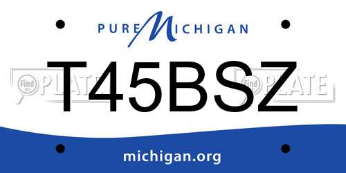T45BSZ Michigan License Plate