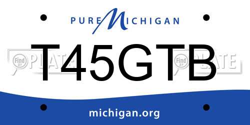 T45GTB Michigan License Plate