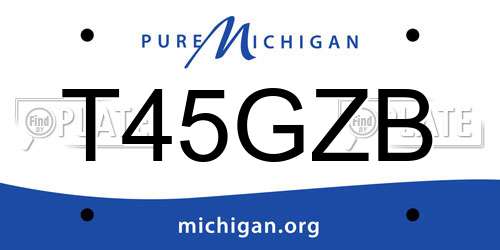 T45GZB Michigan License Plate