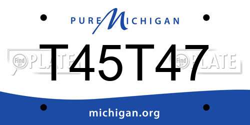 T45T47 Michigan License Plate