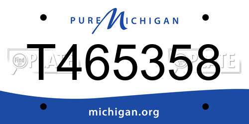 T465358 Michigan License Plate
