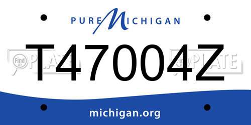 T47004Z Michigan License Plate