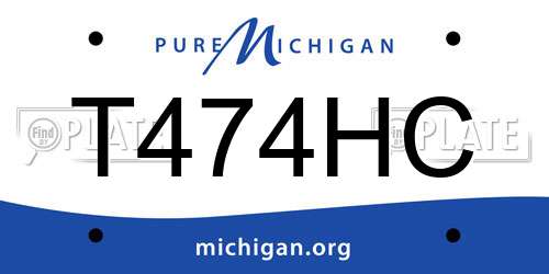 T474HC Michigan License Plate