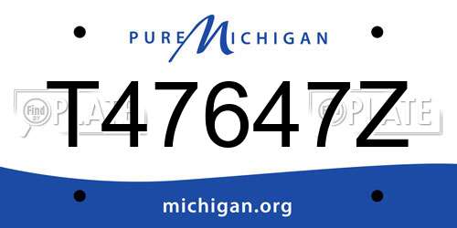 T47647Z Michigan License Plate