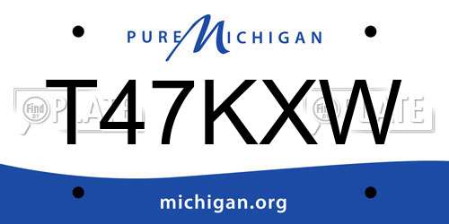 T47KXW Michigan License Plate