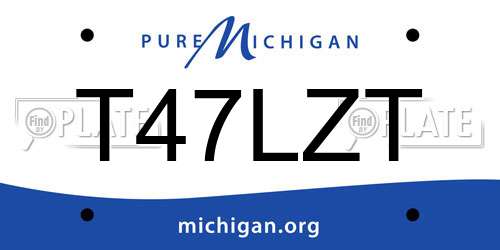 T47LZT Michigan License Plate