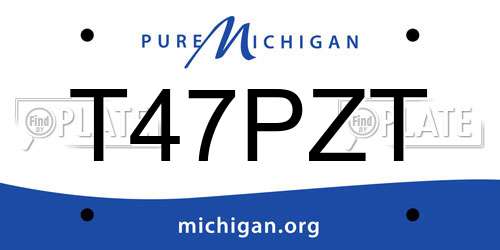 T47PZT Michigan License Plate