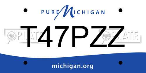 T47PZZ Michigan License Plate