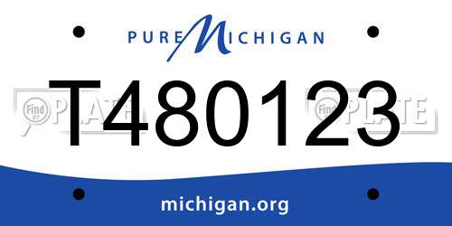 T480123 Michigan License Plate