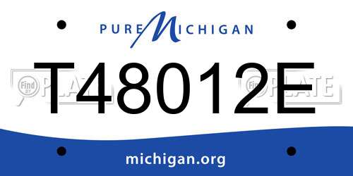 T48012E Michigan License Plate