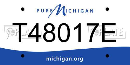 T48017E Michigan License Plate
