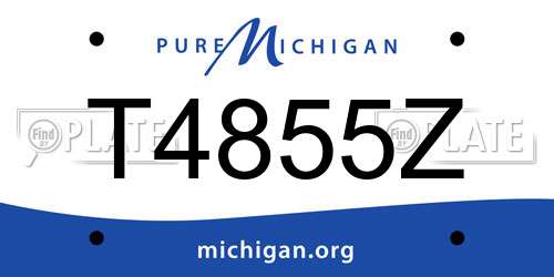 T4855Z Michigan License Plate