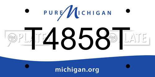 T4858T Michigan License Plate