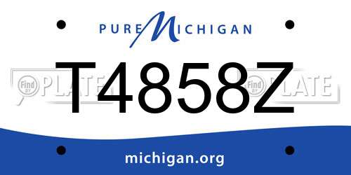T4858Z Michigan License Plate
