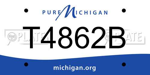 T4862B Michigan License Plate