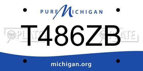 T486ZB Michigan License Plate