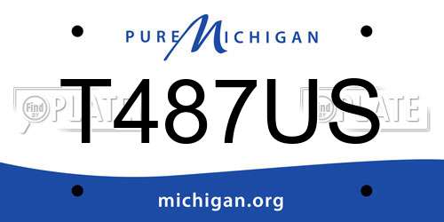 T487US Michigan License Plate