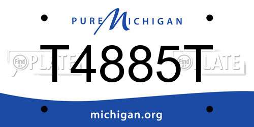 T4885T Michigan License Plate