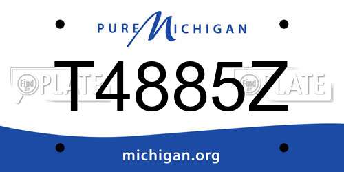 T4885Z Michigan License Plate