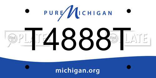 T4888T Michigan License Plate