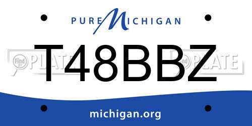 T48BBZ Michigan License Plate