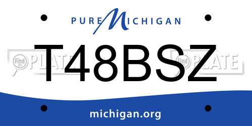 T48BSZ Michigan License Plate