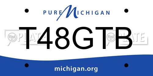 T48GTB Michigan License Plate