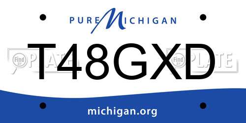 T48GXD Michigan License Plate
