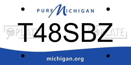 T48SBZ Michigan License Plate