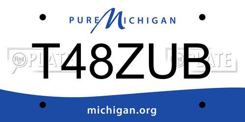 T48ZUB Michigan License Plate
