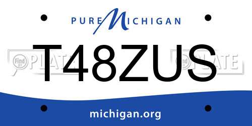 T48ZUS Michigan License Plate