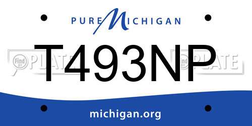 T493NP Michigan License Plate