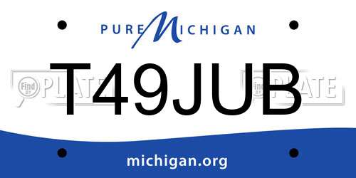 T49JUB Michigan License Plate