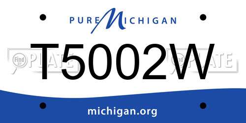 T5002W Michigan License Plate