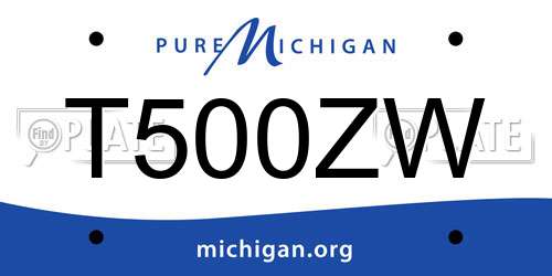 T500ZW Michigan License Plate