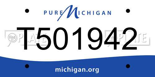 T501942 Michigan License Plate