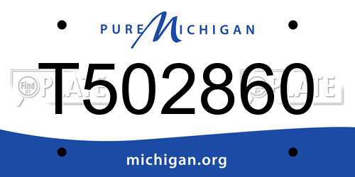 T502860 Michigan License Plate