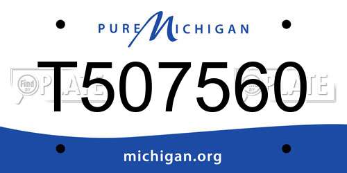 T507560 Michigan License Plate