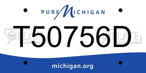 T50756D Michigan License Plate