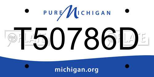 T50786D Michigan License Plate