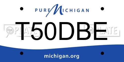 T50DBE Michigan License Plate