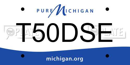 T50DSE Michigan License Plate