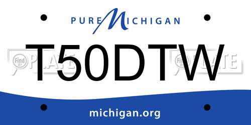T50DTW Michigan License Plate