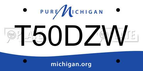 T50DZW Michigan License Plate