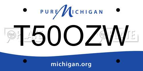 T50OZW Michigan License Plate