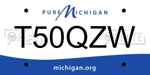 T50QZW Michigan License Plate