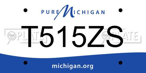 T515ZS Michigan License Plate